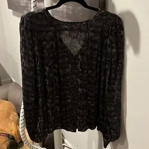 Anine Bing Tops Renee Snake Print Silk Blouse Poshmark
